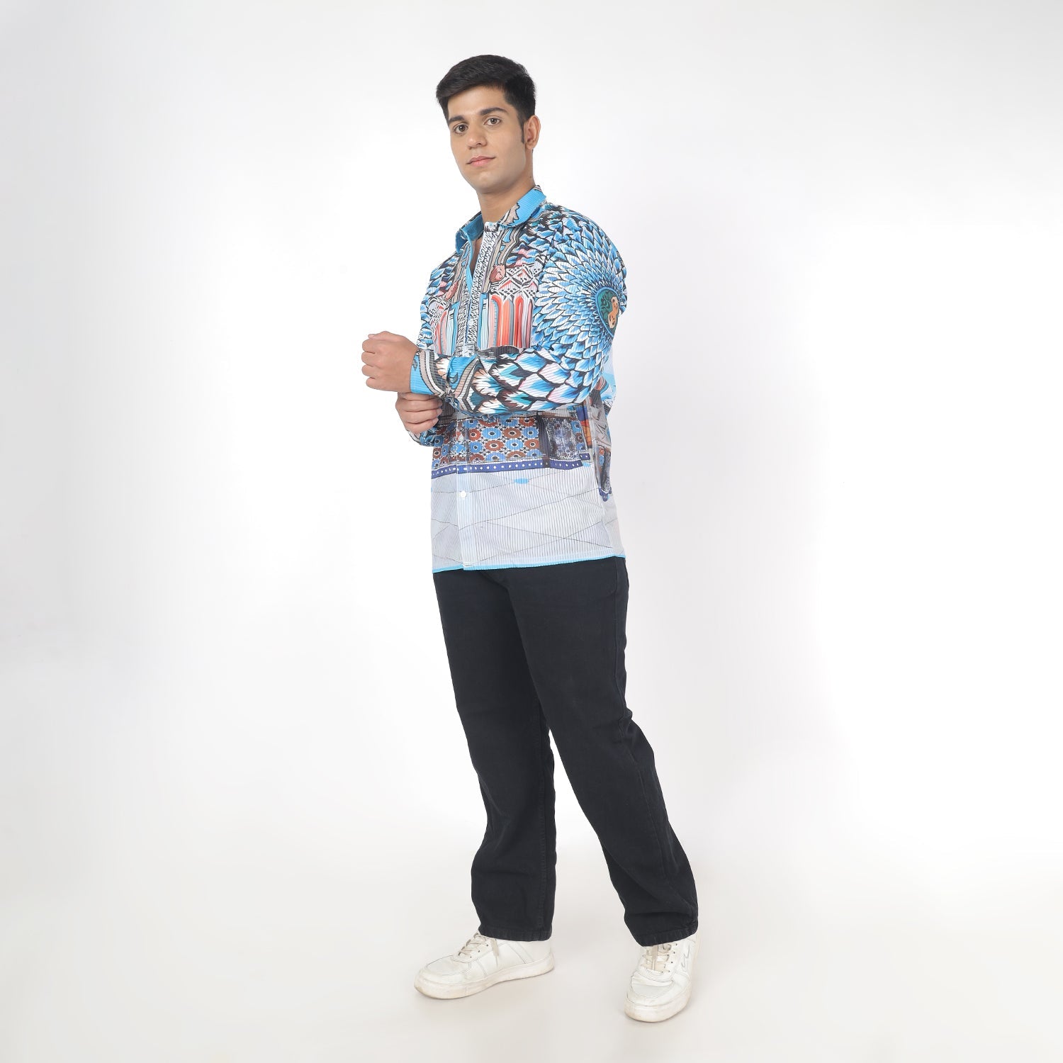 Men Leon Multi Giza Print Funky Shirt