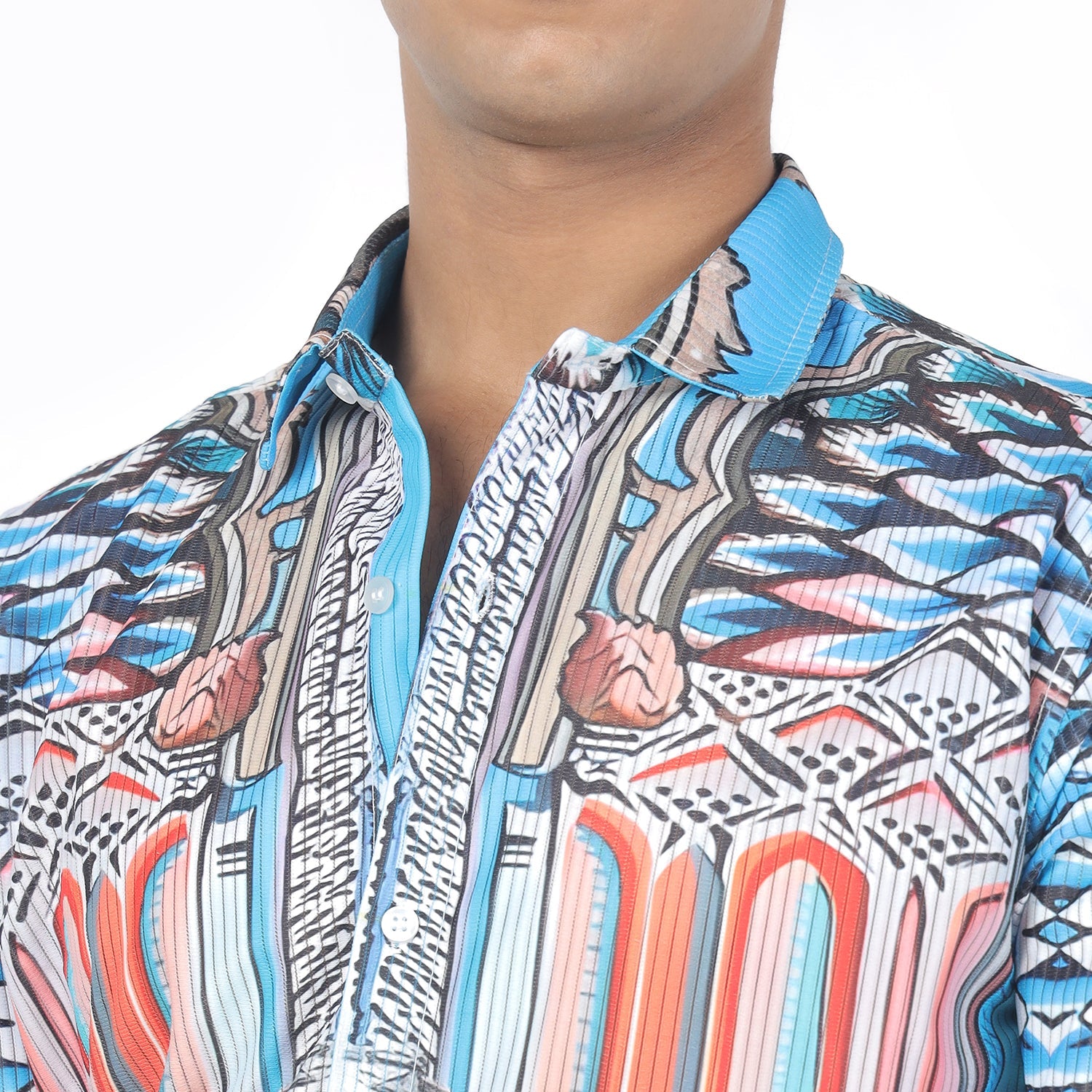 Men Leon Multi Giza Print Funky Shirt