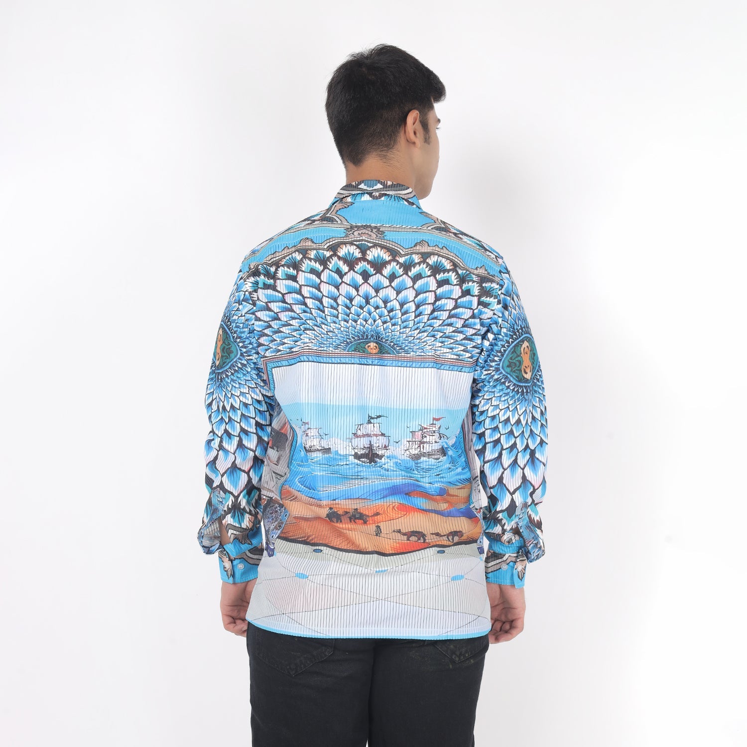 Men Leon Multi Giza Print Funky Shirt