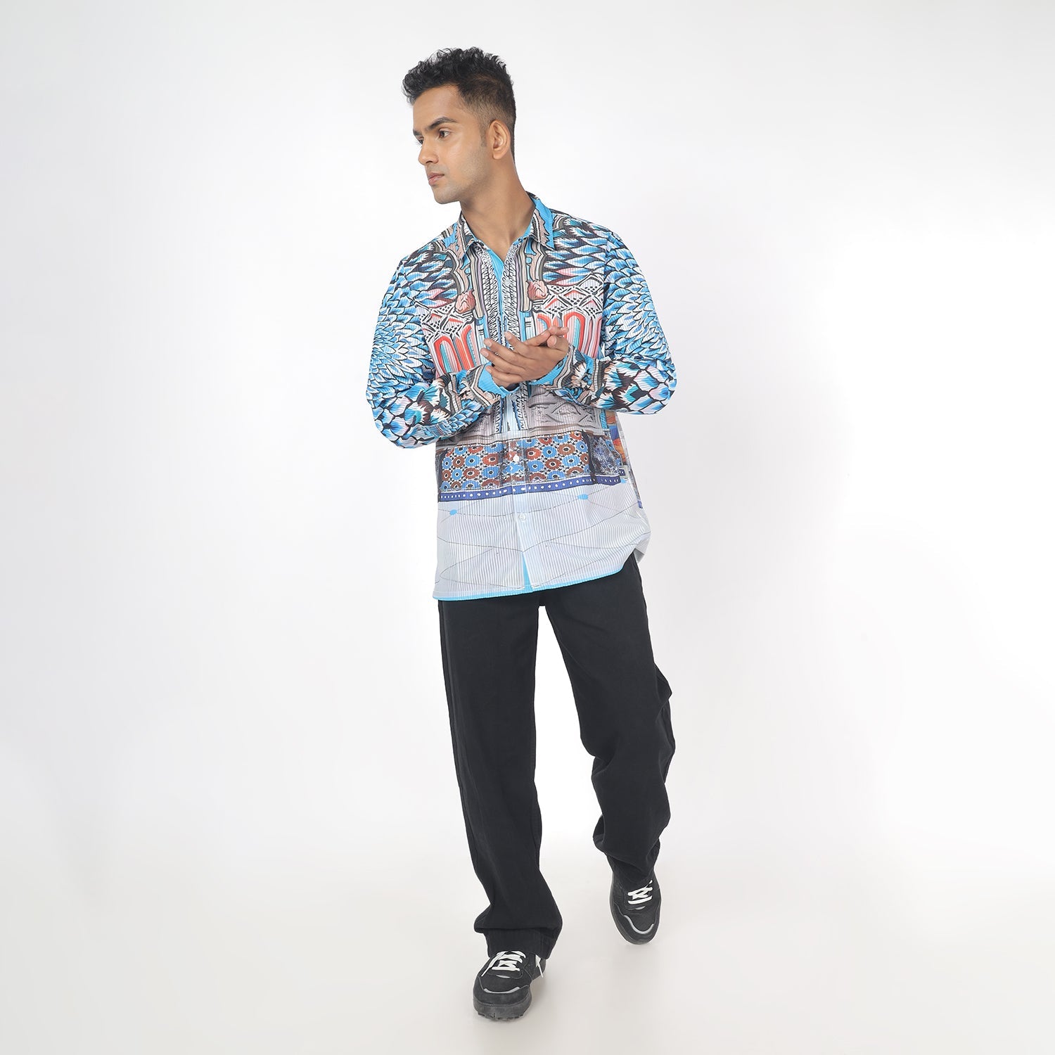 Men Leon Multi Giza Print Funky Shirt