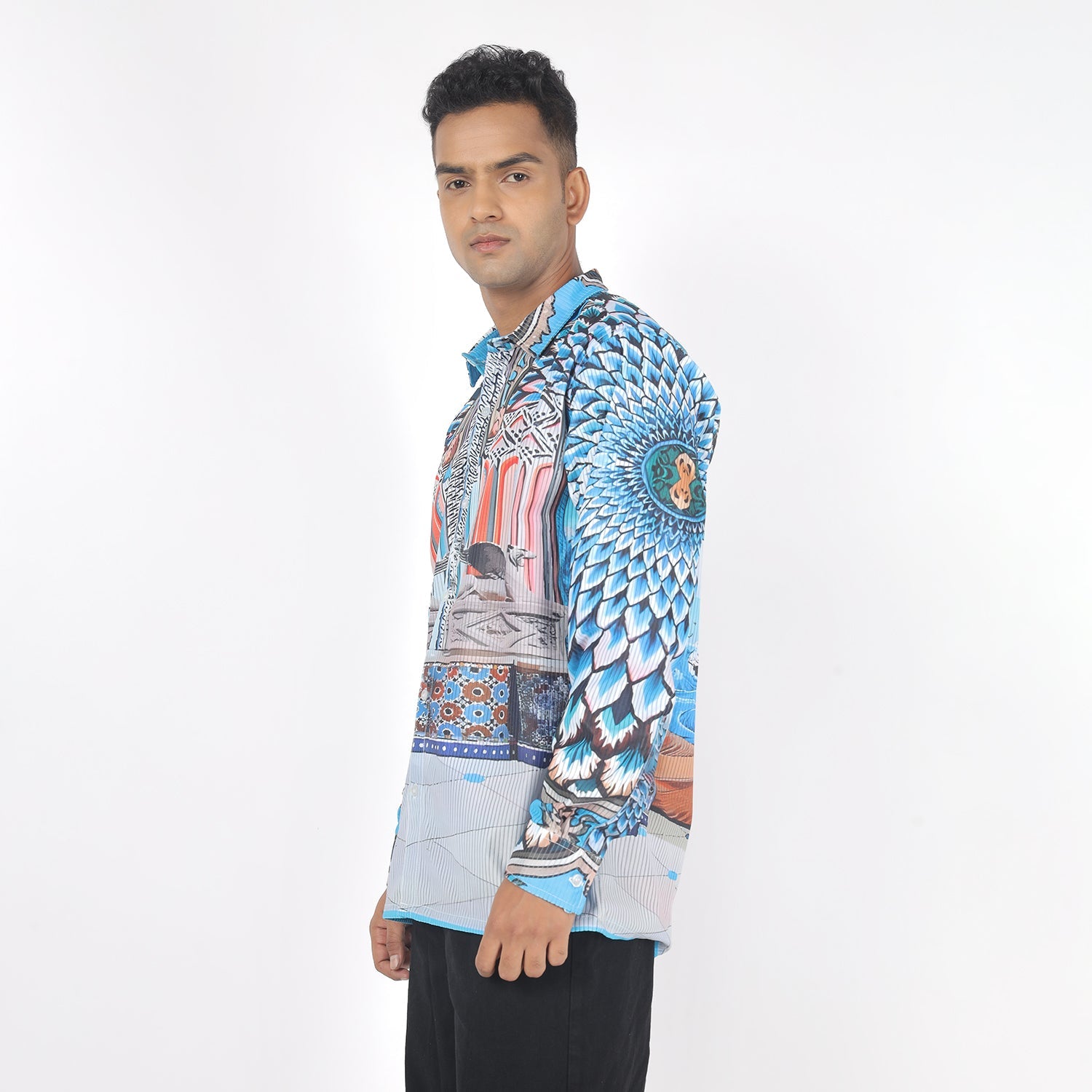 Men Leon Multi Giza Print Funky Shirt