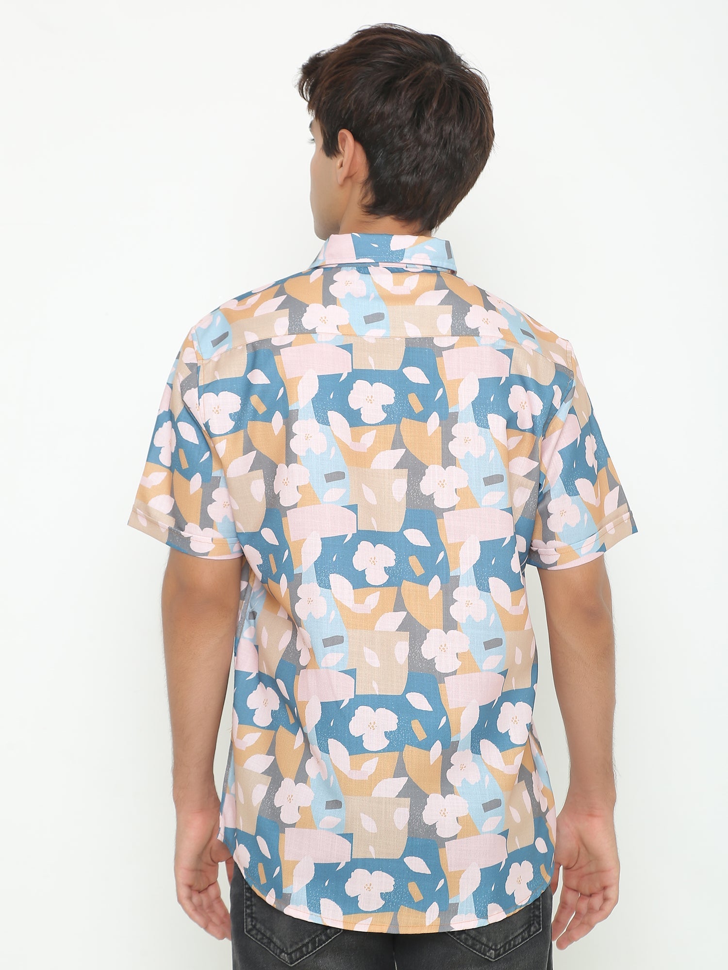 Dylan Light Blue Printed Casuals Shirt