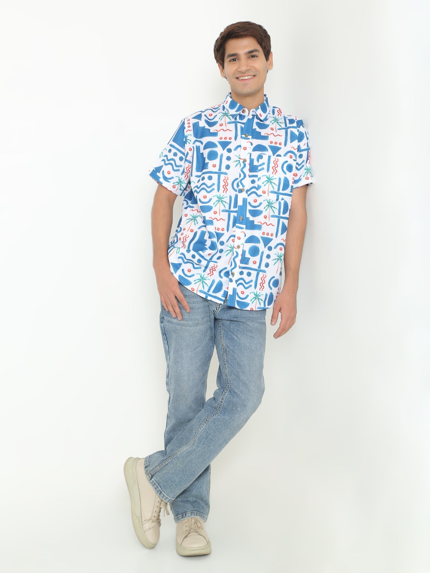 Men Multi Geometric Printed Casuals Shirt