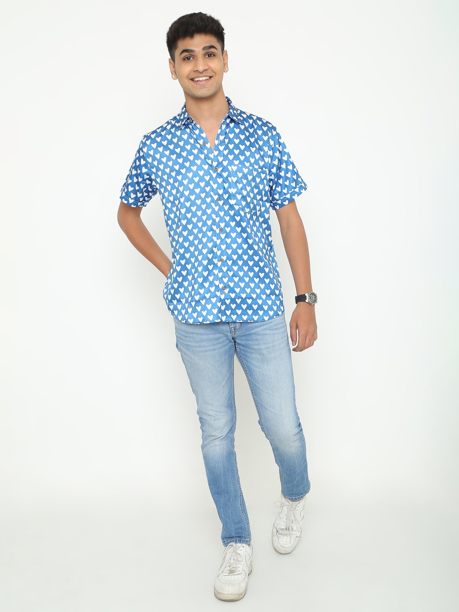 Blue Multi Giza Floral Printed Casuals Shirt