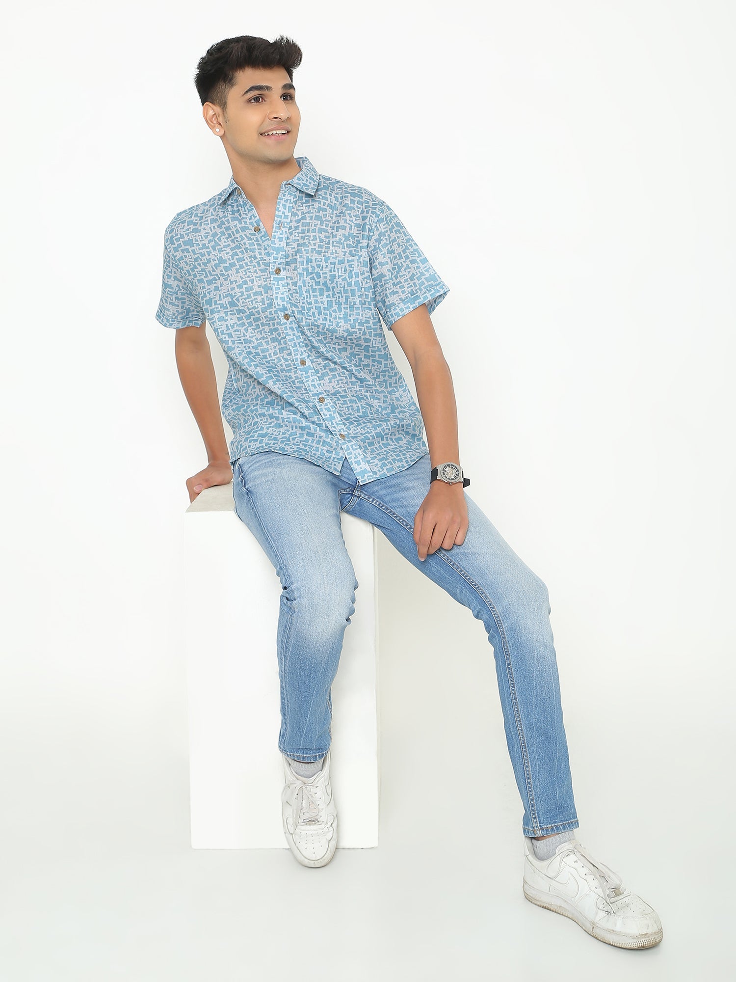 Modest Abstract Printed Casuals Shirt