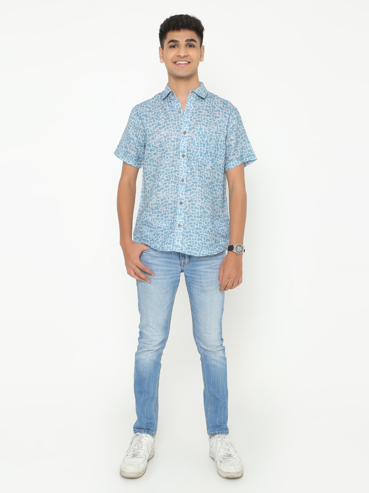 Modest Abstract Printed Casuals Shirt