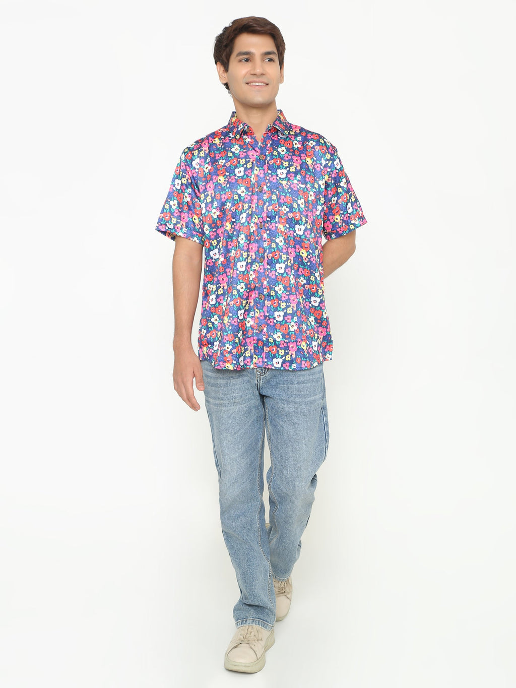 Blue Multi Giza Abstract Printed Casuals Shirt
