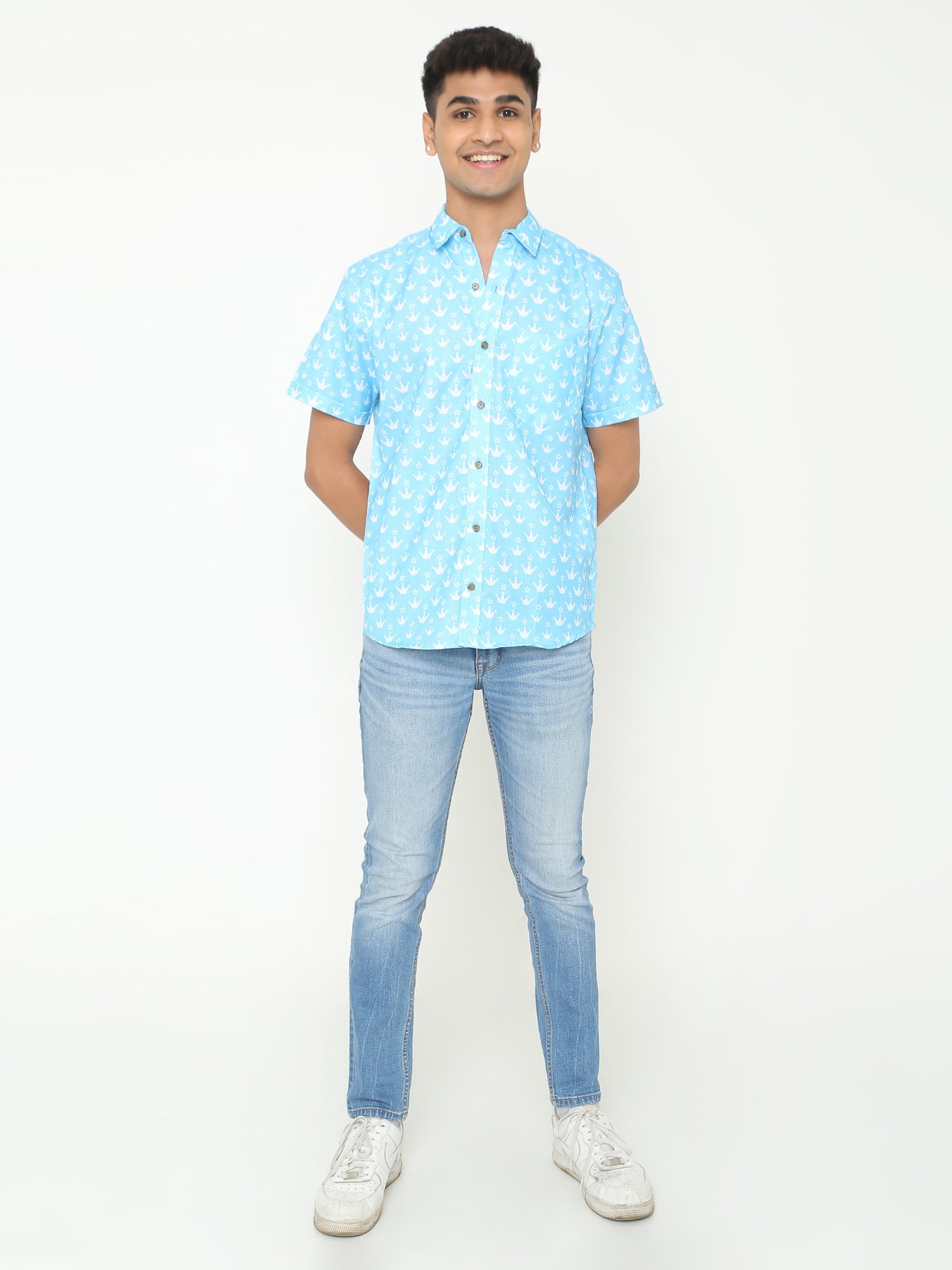 Modest Multi Geometric Printed Casuals Shirt