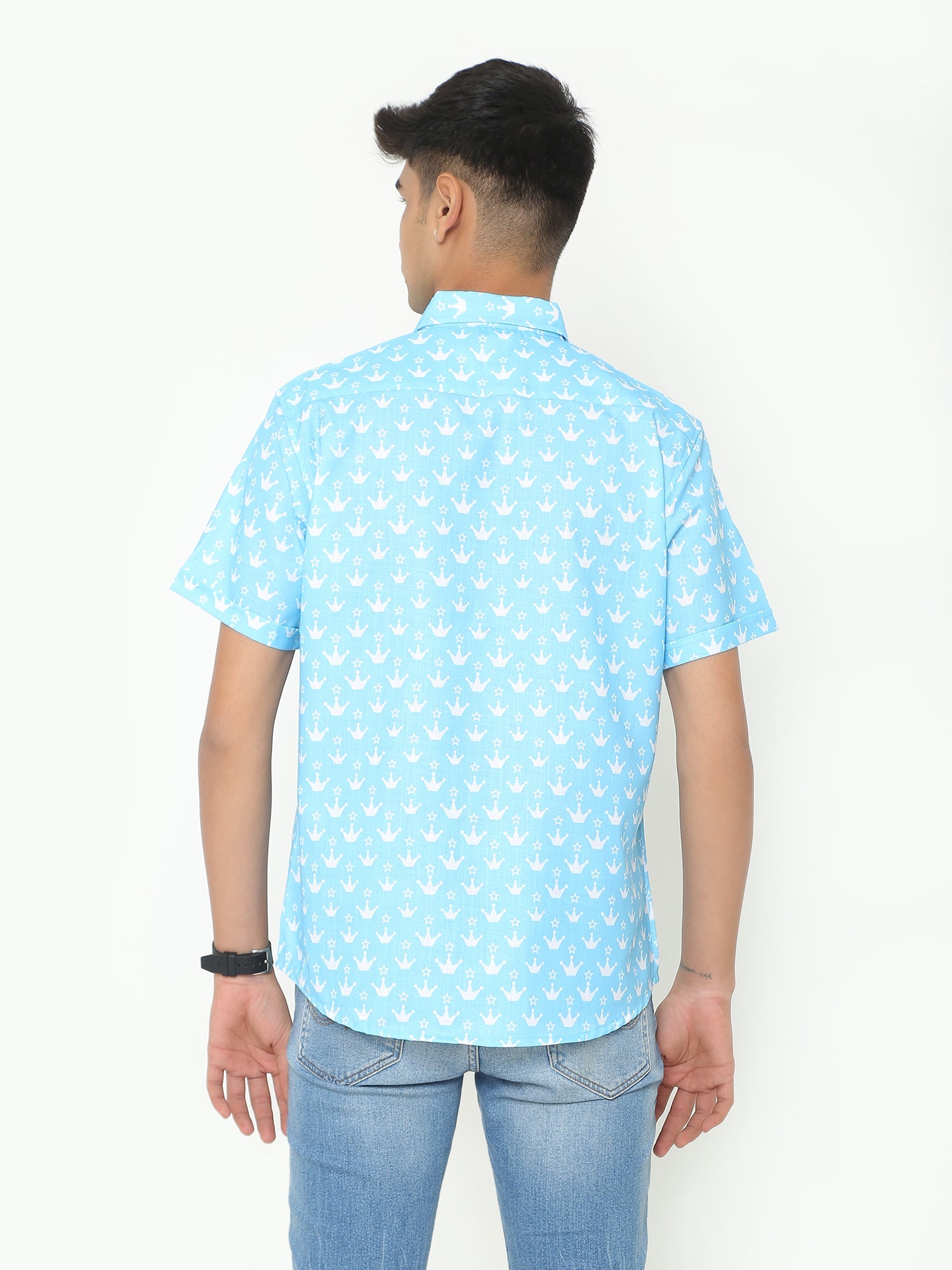 Modest Multi Geometric Printed Casuals Shirt